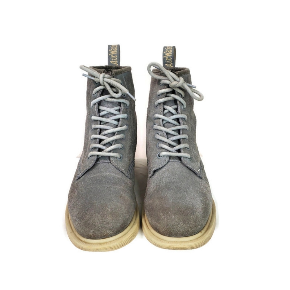 Dr Martens Whiton Gray Suede Unisex Boots Mens Size 4 Womens Size 6 High Top - Picture 2 of 13